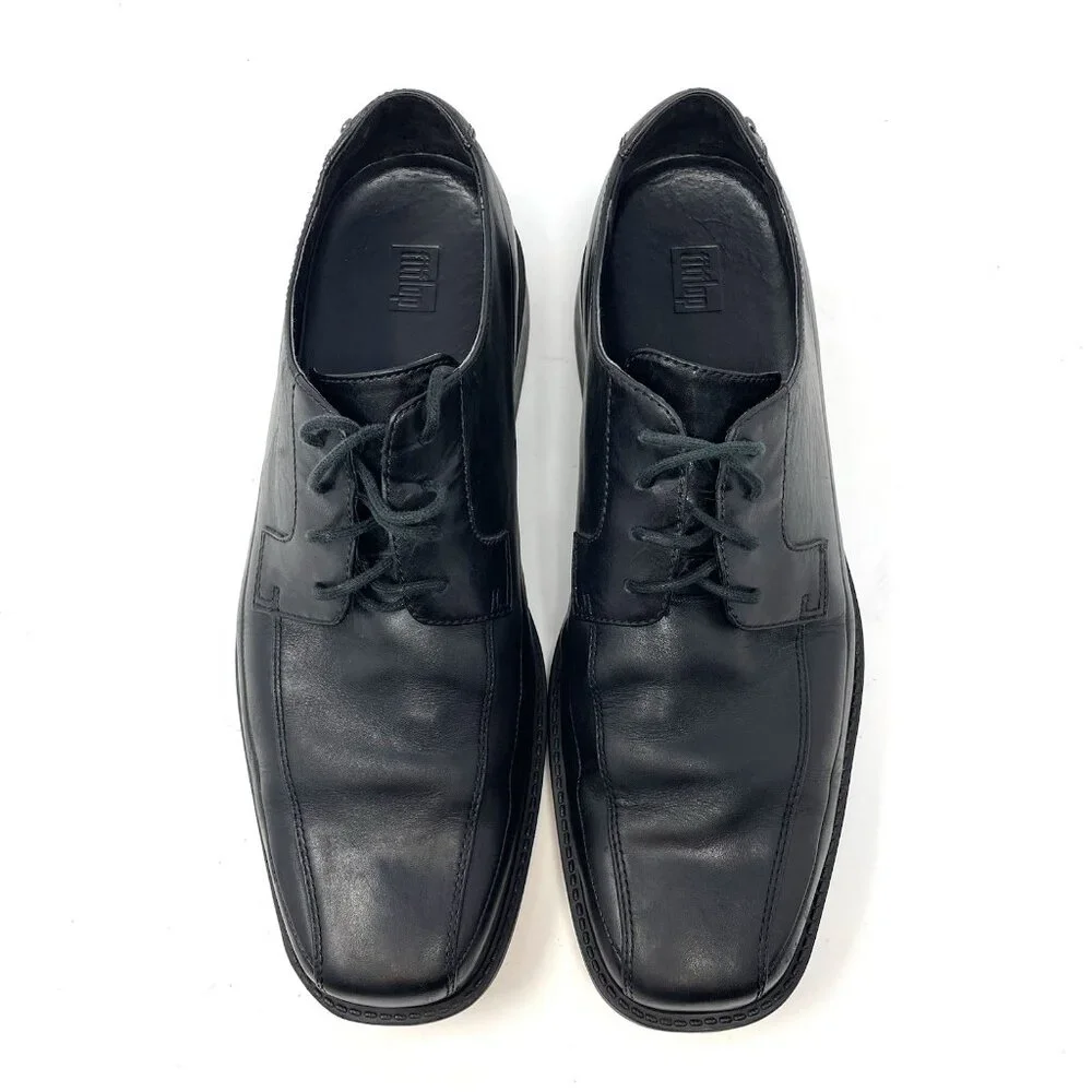 Rockport Felson Men's Shoes K70890 Black Leather Apron‎ Toe Oxford Dress 11
